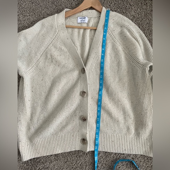 Old Navy Cream / Brown speckled button up Cardigan- size 3X - Picture 5 of 7